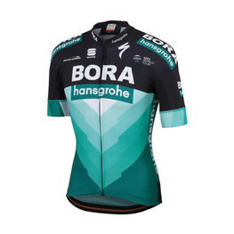 SPORTFUL Cyklistický dres s krátkym rukávom - BORA HANSGROHE 2019 - čierna/zelená