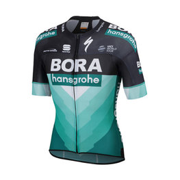 SPORTFUL Cyklistický dres s krátkym rukávom - BORA HANSGROHE 2019  - zelená/čierna