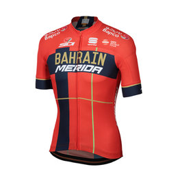 SPORTFUL Cyklistický dres s krátkym rukávom - BAHRAIN MERIDA 2019 - červená/modrá
