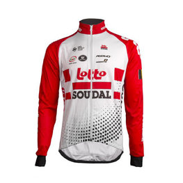 Cyklistická zateplená bunda - LOTTO SOUDAL 2019 - červená/biela