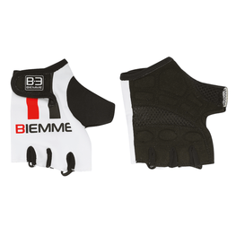 Cyklistické rukavice krátkoprsté - STRAPS - červená/biela/čierna